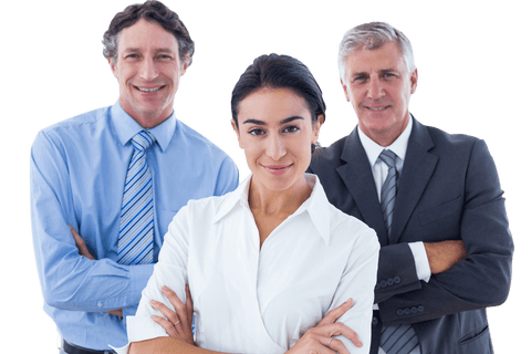 Transparent Confident Business Team Standing Together