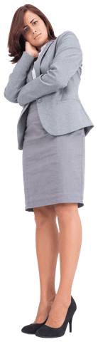 Confused hispanic businesswoman on transparent background
