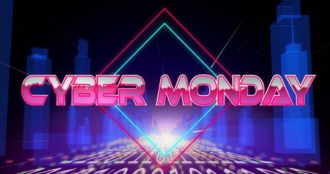 Cyber Monday Neon Digital World Concept