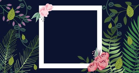 Elegant Floral Frame with Copy Space and Dark Background