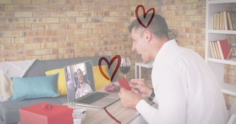 Romantic virtual date with heartfelt connection