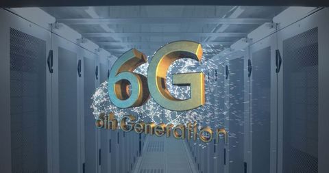 6G Technology Concept Over Modern Data Center Innovation