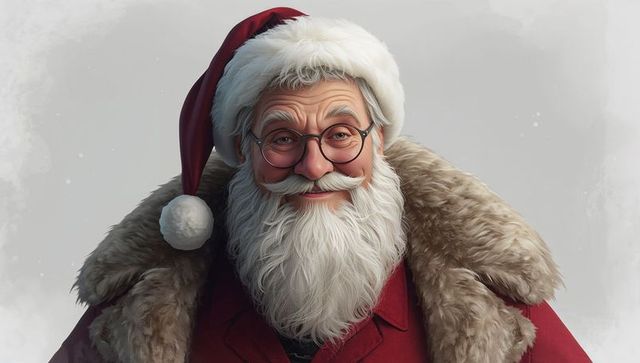 Traditional Jolly Santa Claus Portrait in Classic Attire