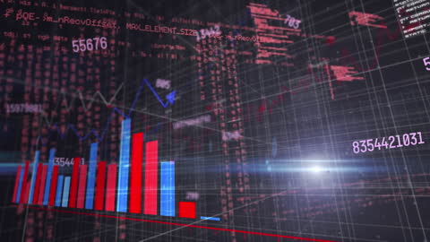 Dynamic Financial Data Animation with Digital Overlay