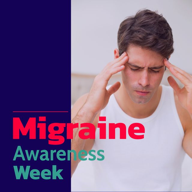 Man Experiencing Pain During Migraine Awareness Week - Download Free Stock Templates Pikwizard.com