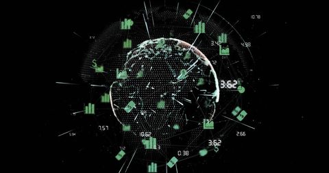 Global Digital Network Over Futuristic Rotating Globe - Download Free Stock Images Pikwizard.com