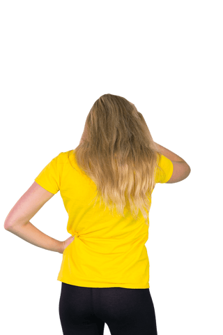 Football Fan in Yellow T-Shirt and Jeans on Transparent Background