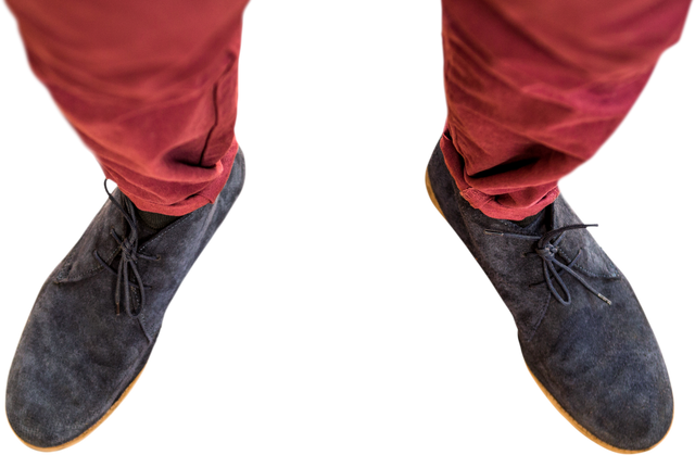 Transparent High Angle View of Man Wearing Shoes with Red Pants - Download Free Stock Videos Pikwizard.com