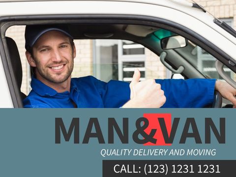 friendly van driver promoting reliable moving services - Download Free Stock Templates Pikwizard.com
