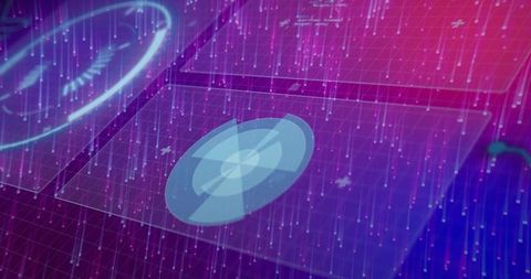 Futuristic Holographic Interface Displaying Virtual Data Disk