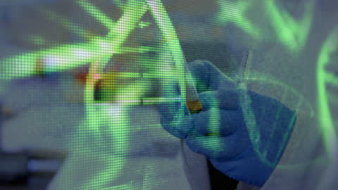 Digital Security Code with Science Illustration Overlay