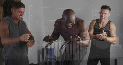 Intense Gym Workout with Motivation from Partners