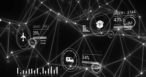Abstract Digital Network with Data Interface Elements - Download Free Stock Images Pikwizard.com