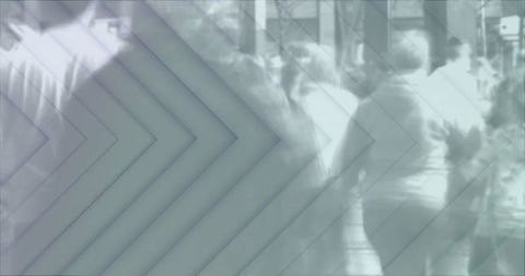 Dynamic City Life with Chevron Overlay