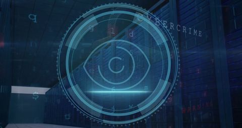 Digital Eye Surveillance Over Computer Servers in Data Center - Download Free Stock Images Pikwizard.com