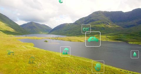 Sustainable future visualization in scenic valley landscape
