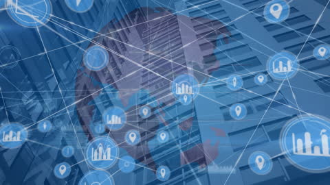 Global Network Connectivity Illustration with Digital Interface