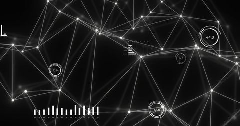 Abstract Digital Network with Data Points on Black Background - Download Free Stock Images Pikwizard.com