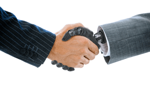 businessman and robot shaking hands on transparent background - Download Free Stock Videos Pikwizard.com