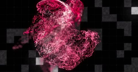 Dynamic abstract particle formation in futuristic digital art