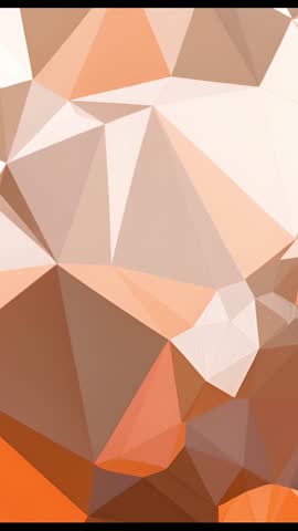 Looping Vertical Abstract Mosaic Low-Poly Geometric Animation in Warm Peach and Orange