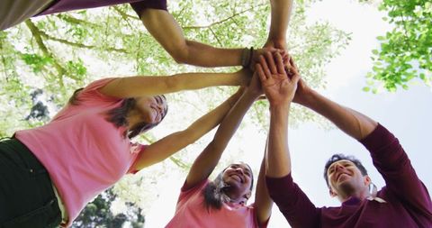 Group Demonstrates Unity in Breast Cancer Awareness Campaign - Download Free Stock Images Pikwizard.com