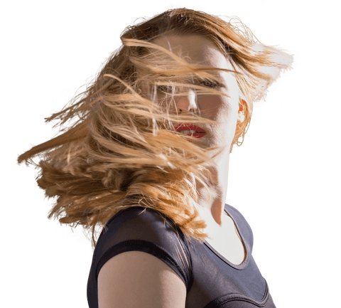 dynamic portrait of caucasian woman with flowing hair - transparent - Download Free Stock Videos Pikwizard.com