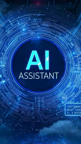 Rotating Pulsing Digital Hub Presenting Glowing AI Assistant Interface for Tech Videos