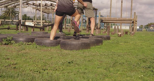 People Participating in Outdoor Obstacle Course Training - Download Free Stock Images Pikwizard.com