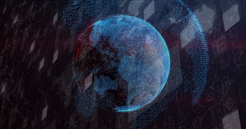 Digital Globe with Financial Data Overlays on Black Background - Download Free Stock Images Pikwizard.com