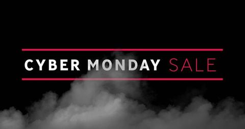 Cyber Monday Sale Banner with Dramatic Smoke Effect