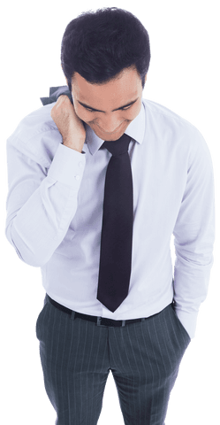 Confident Businessman in Formal Wear on Transparent Background
