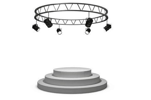 transparent circular stage with overhead spotlights - Download Free Stock Videos Pikwizard.com
