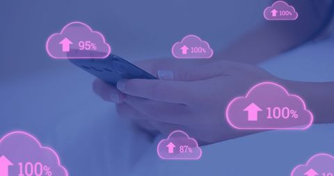 Smartphone Cloud Data Storage with Digital Interface - Download Free Stock Images Pikwizard.com