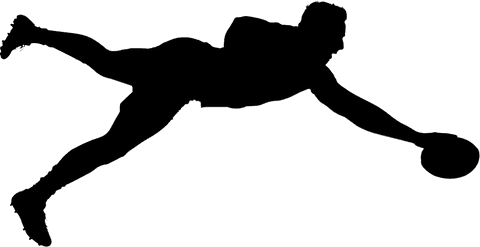 transparent silhouette rugby player diving to score with ball - Download Free Stock Videos Pikwizard.com