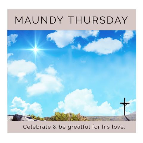 Maundy Thursday Celebration with Cross and Sky - Download Free Stock Templates Pikwizard.com