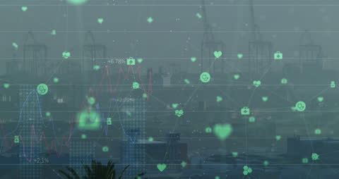 Global Digital Connections with Overlay of Growth Infographics