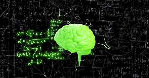 Digital Brain with Abstract Mathematical Formulas - Download Free Stock Images Pikwizard.com