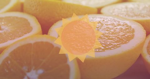 Symbolic Sun with Fresh Citrus Citrus Bliss - Download Free Stock Images Pikwizard.com