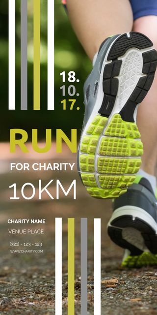 Close-up image of running shoes in motion for a 10K charity run event poster. Perfect for promoting outdoor fitness activities, marathon events, or fundraising campaigns. Useful for sports club advertisements, community event flyers, and health awareness promotions.