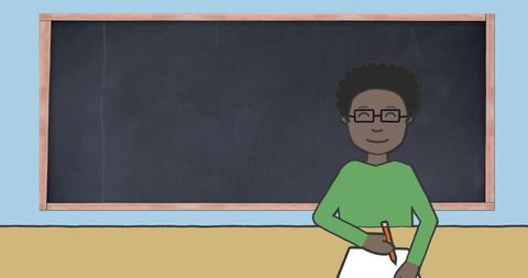 Schoolboy Writing in Classroom with Blackboard Background - Download Free Stock Images Pikwizard.com