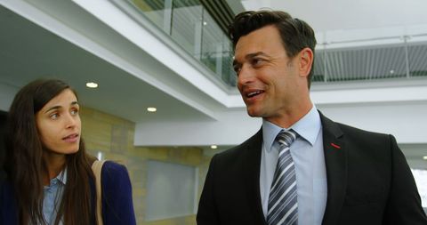 Professional Business Discussion in Corporate Setting