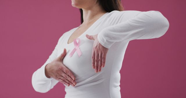 Breast Cancer Awareness Concept with Pink Ribbon and Examination - Download Free Stock Images Pikwizard.com