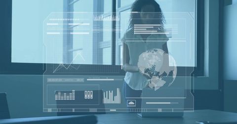 Global Businesswoman Analyzing Virtual Data and Diagrams - Download Free Stock Images Pikwizard.com