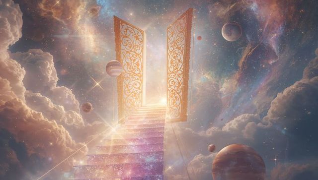 Ethereal Gateway to Celestial Worlds Through Nebula Stars