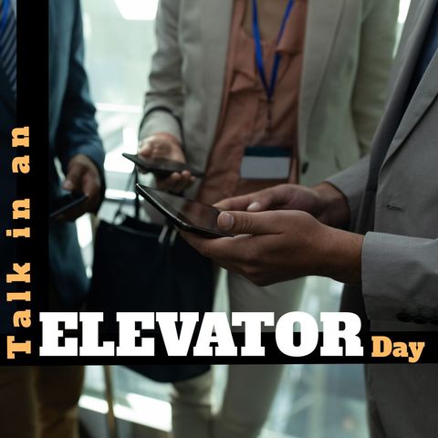 colleagues engaging with smartphones in elevator - Download Free Stock Templates Pikwizard.com