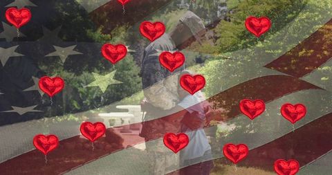 Emotional Reunion US Soldier with Son Illustrating Love and Patriotism