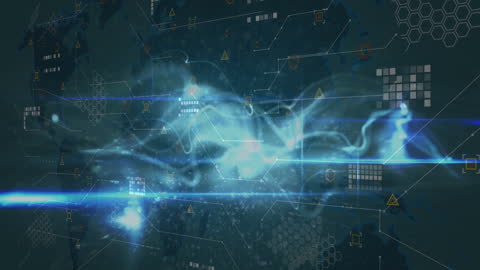Futuristic Data Visualization Over Digital Interface