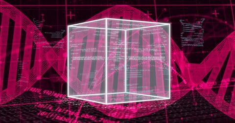 Futuristic DNA Strand with Virtual Data Cube