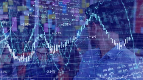 Financial Data Analytics with Businessman and Trading Charts